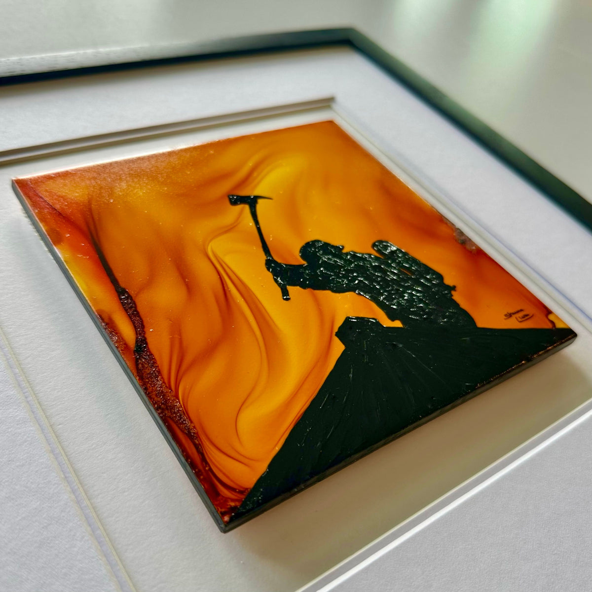 Duty Calls - Original - In 13" x 13" Frame