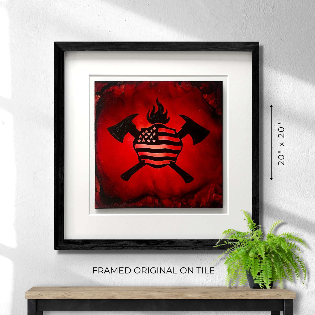 Home Of The Brave - Original - In 20" x 20" Frame