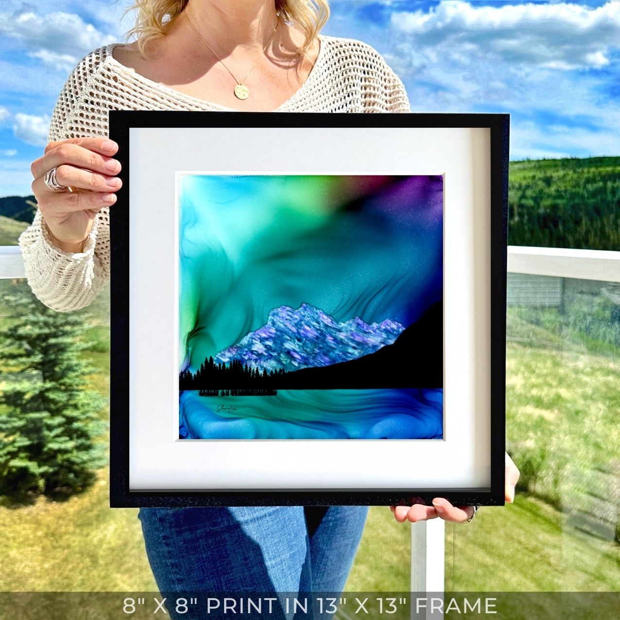 Mount Rundle Aurora - Fire Art Print