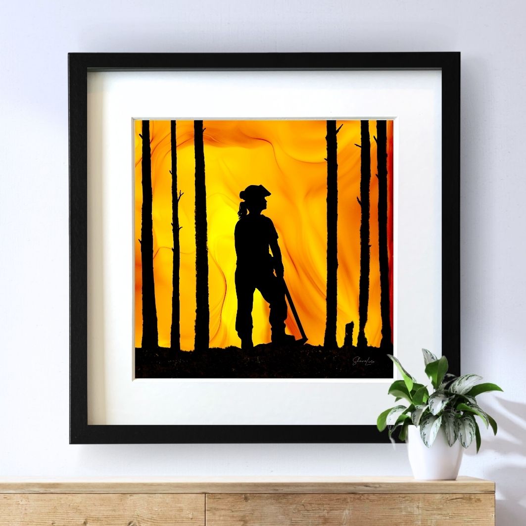 Wildland Warrior - Woman - Fire Art Print