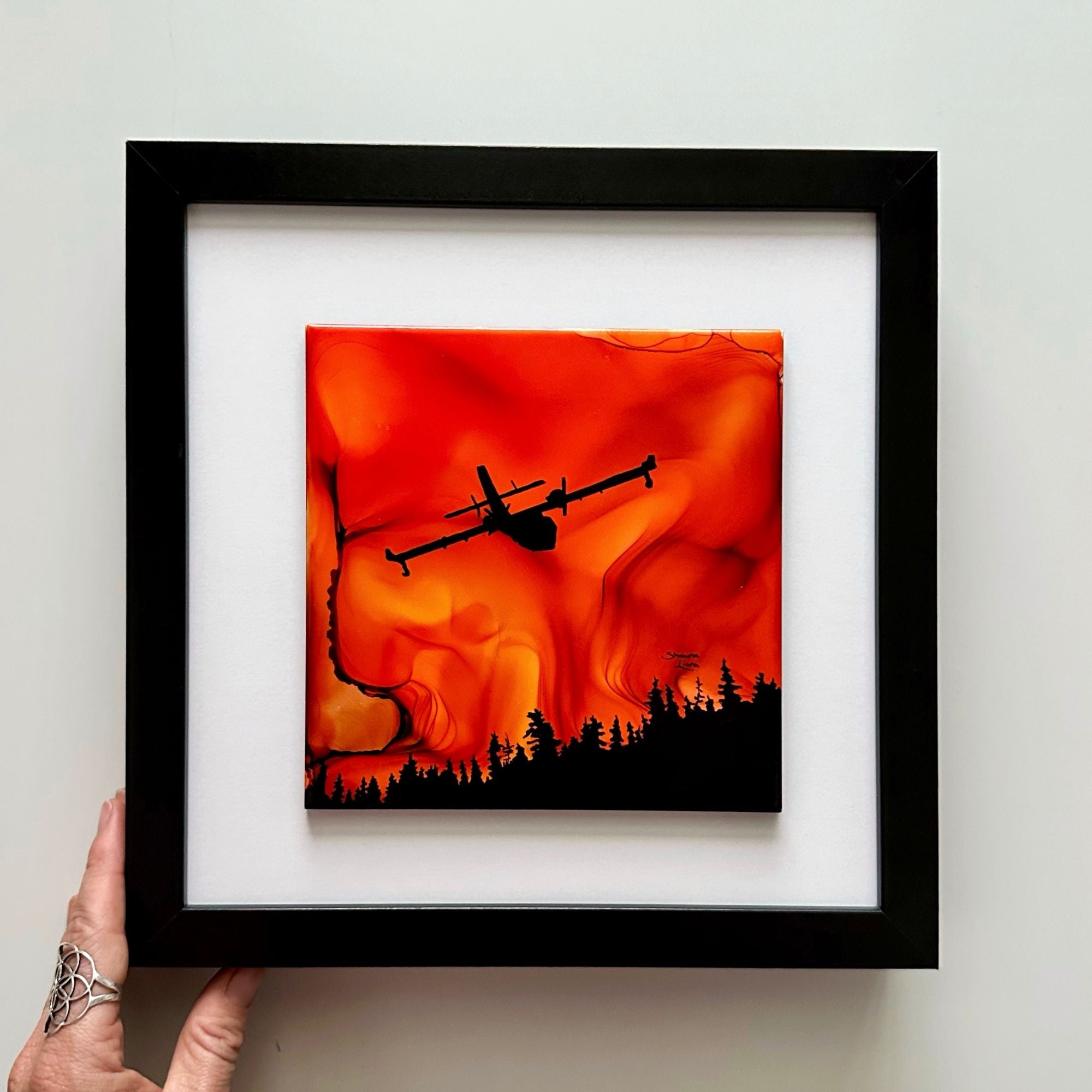 Fire In The Sky - Original - 10" x 10" Framed