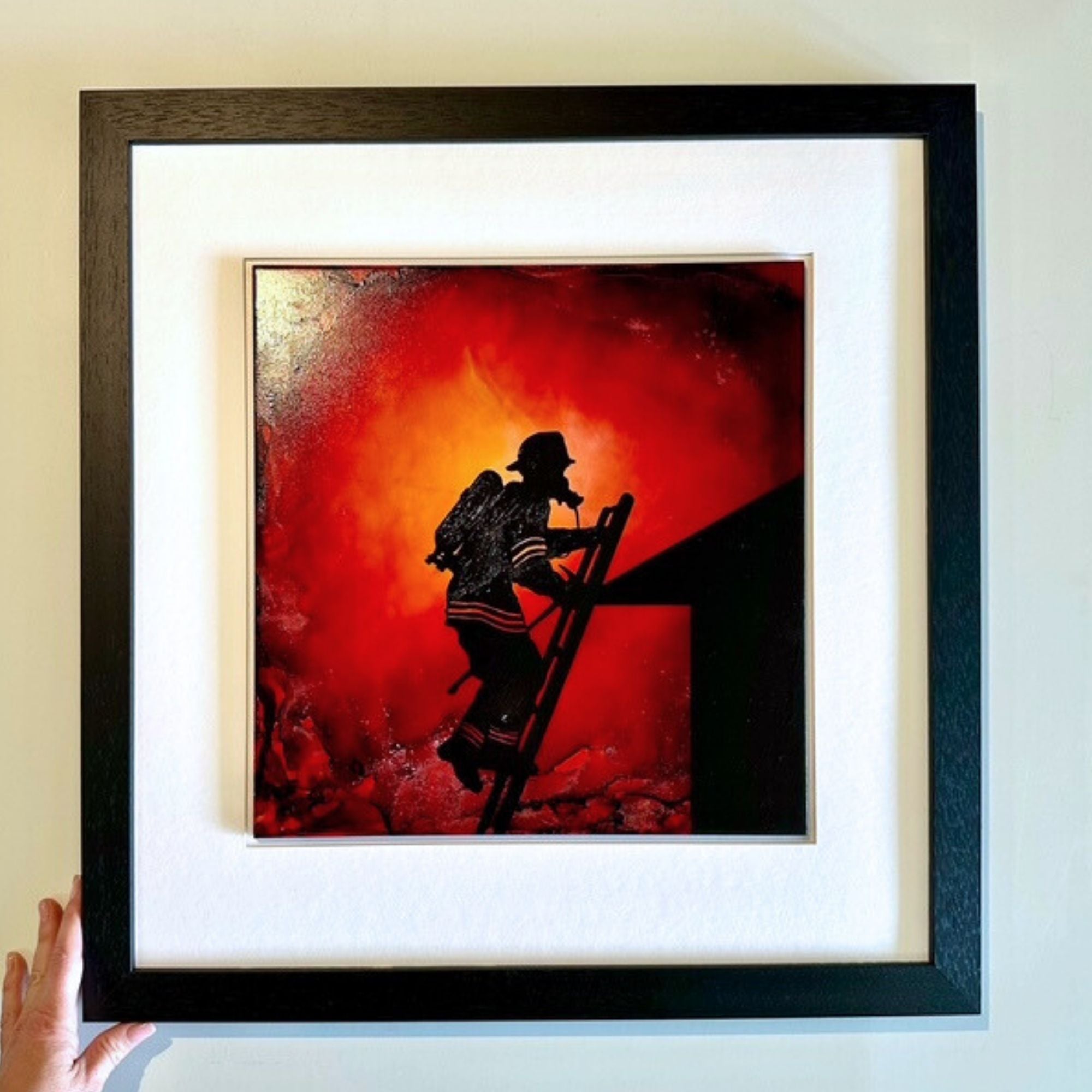 Answering The Call - Original - In 20" x 20" Frame