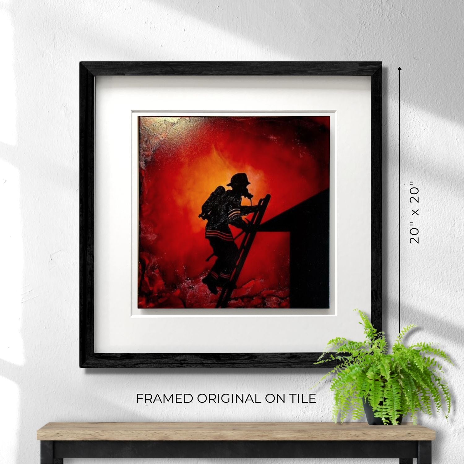 Answering The Call - Original - In 20" x 20" Frame