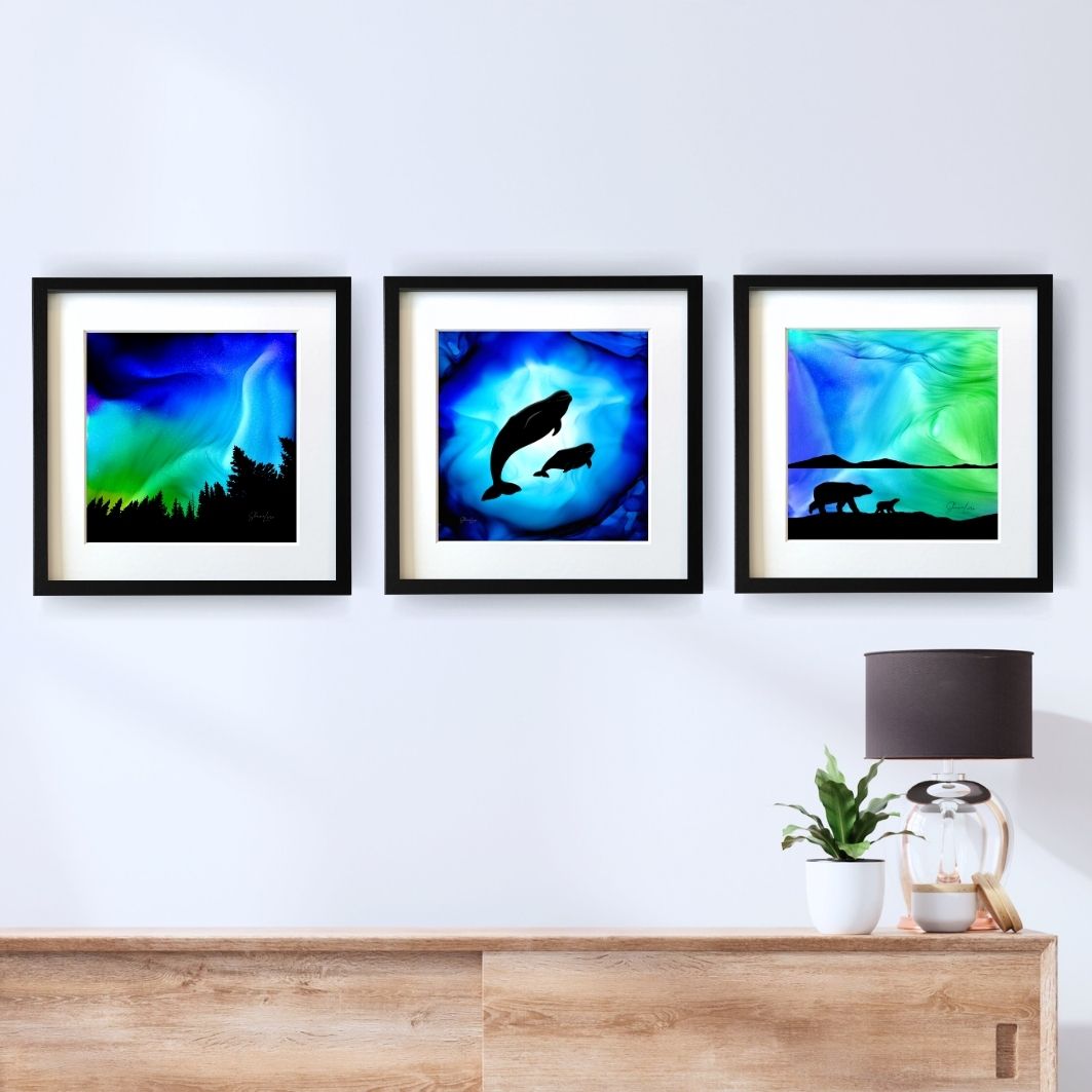 Beluga Serenity - Whispers Of The Deep - Fire Art Print