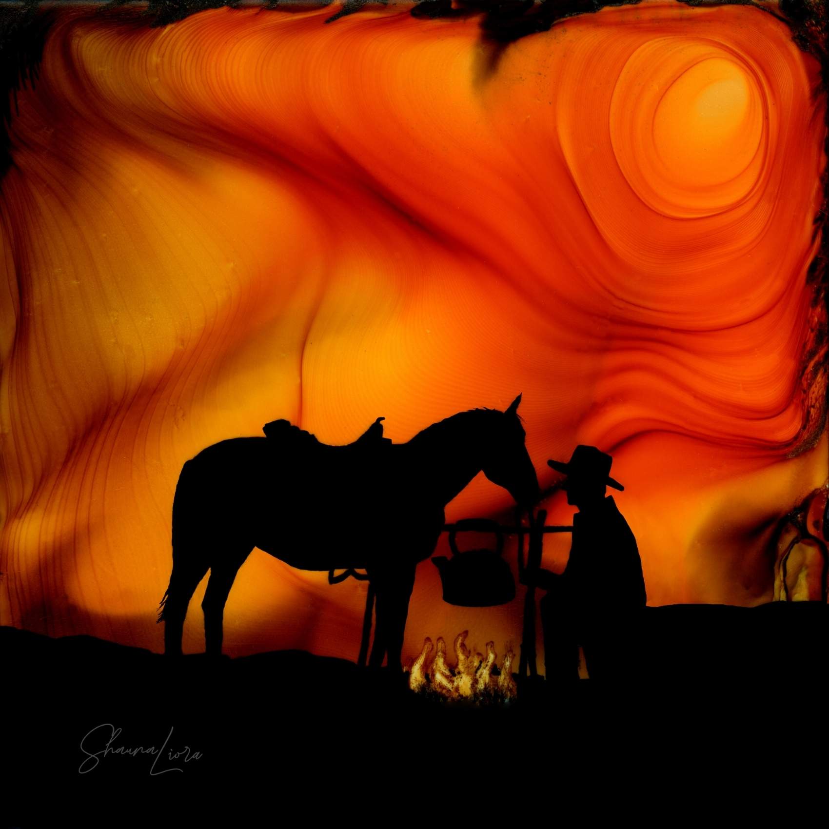 Campfire Tales - Fire Made Art Print