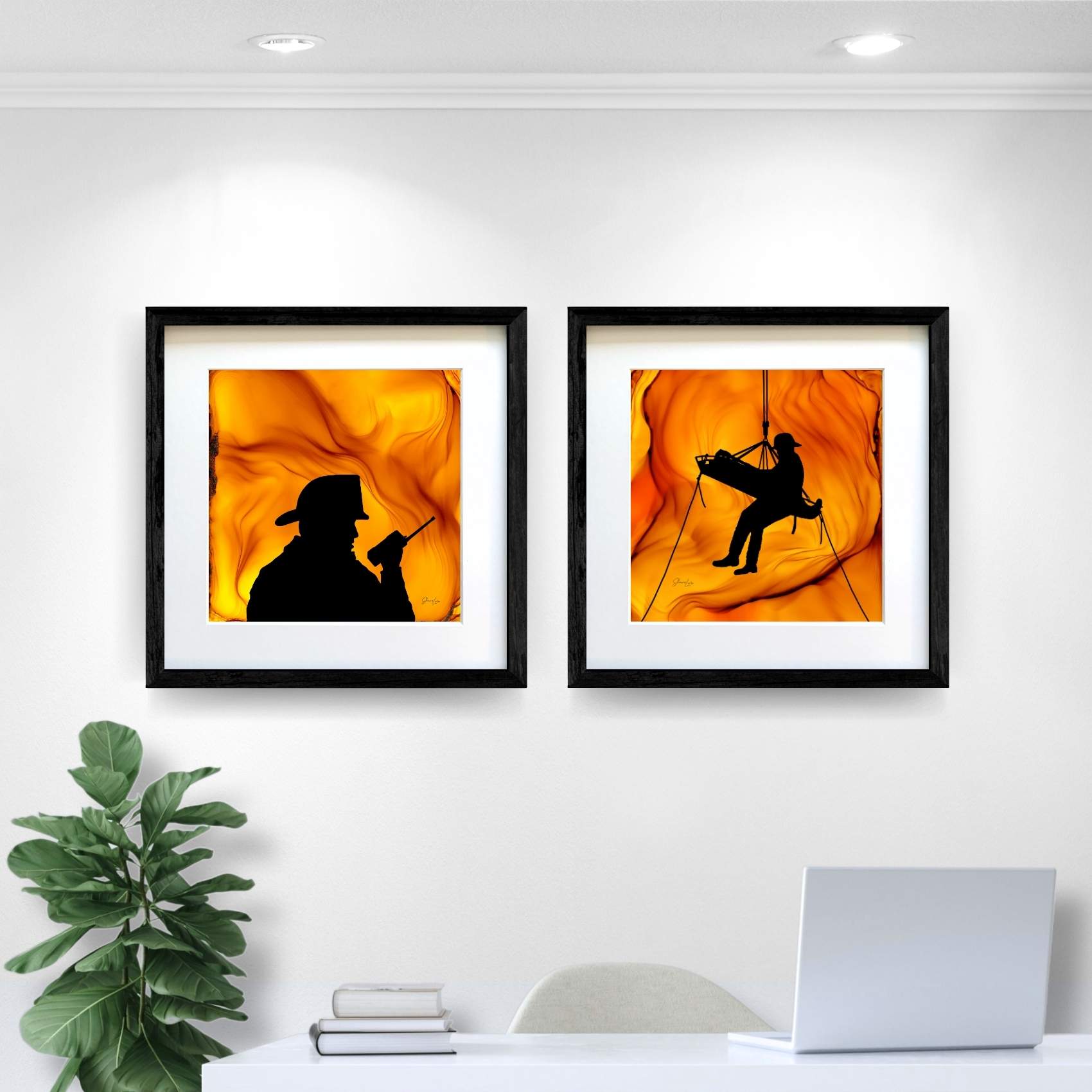 Chief In Action - Fire Made Art Print
