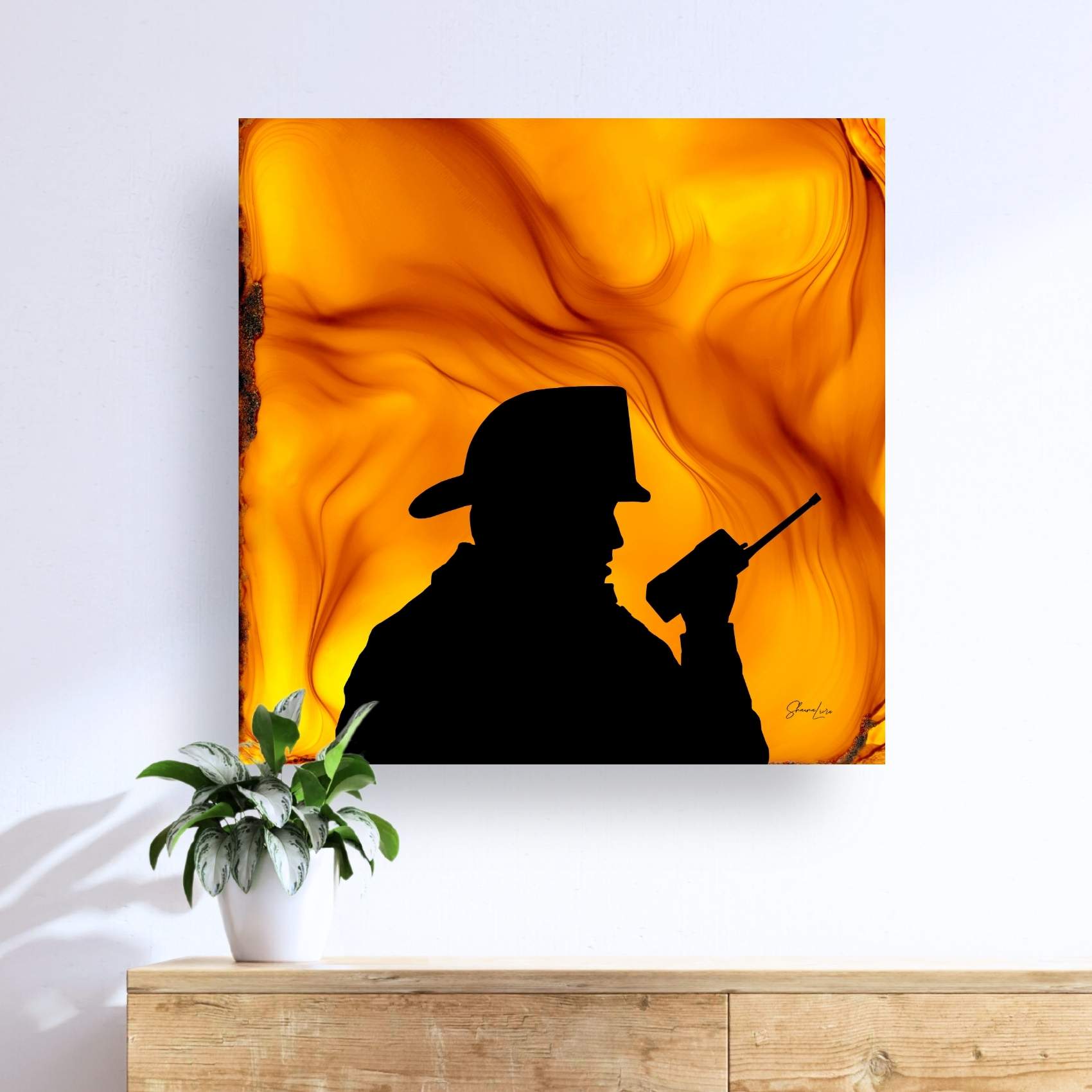 Chief In Action - Fire Made Art Print