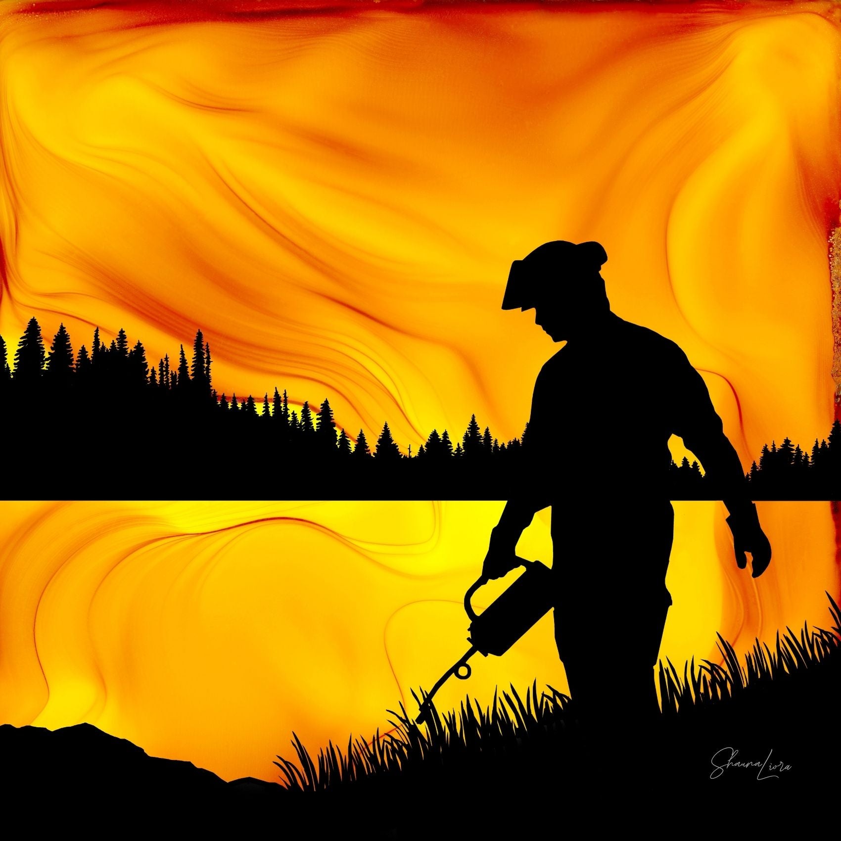 Fighting Fire With Fire - Fire Made Art Print