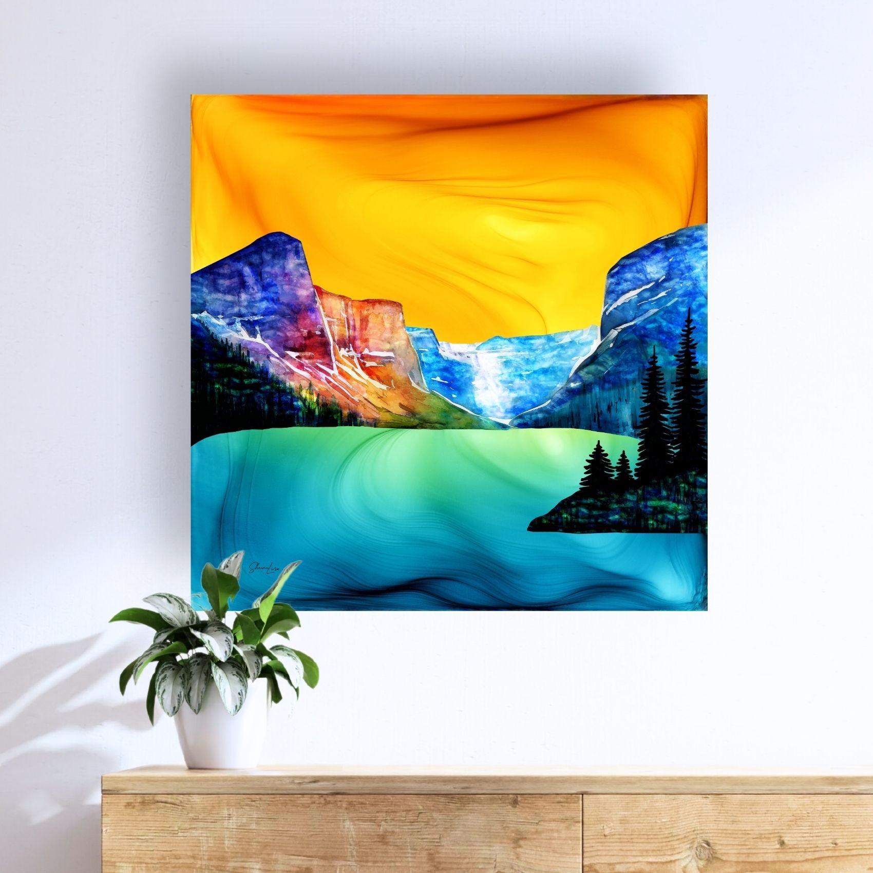 Luminous Lake Louise - Fire Made Art Print
