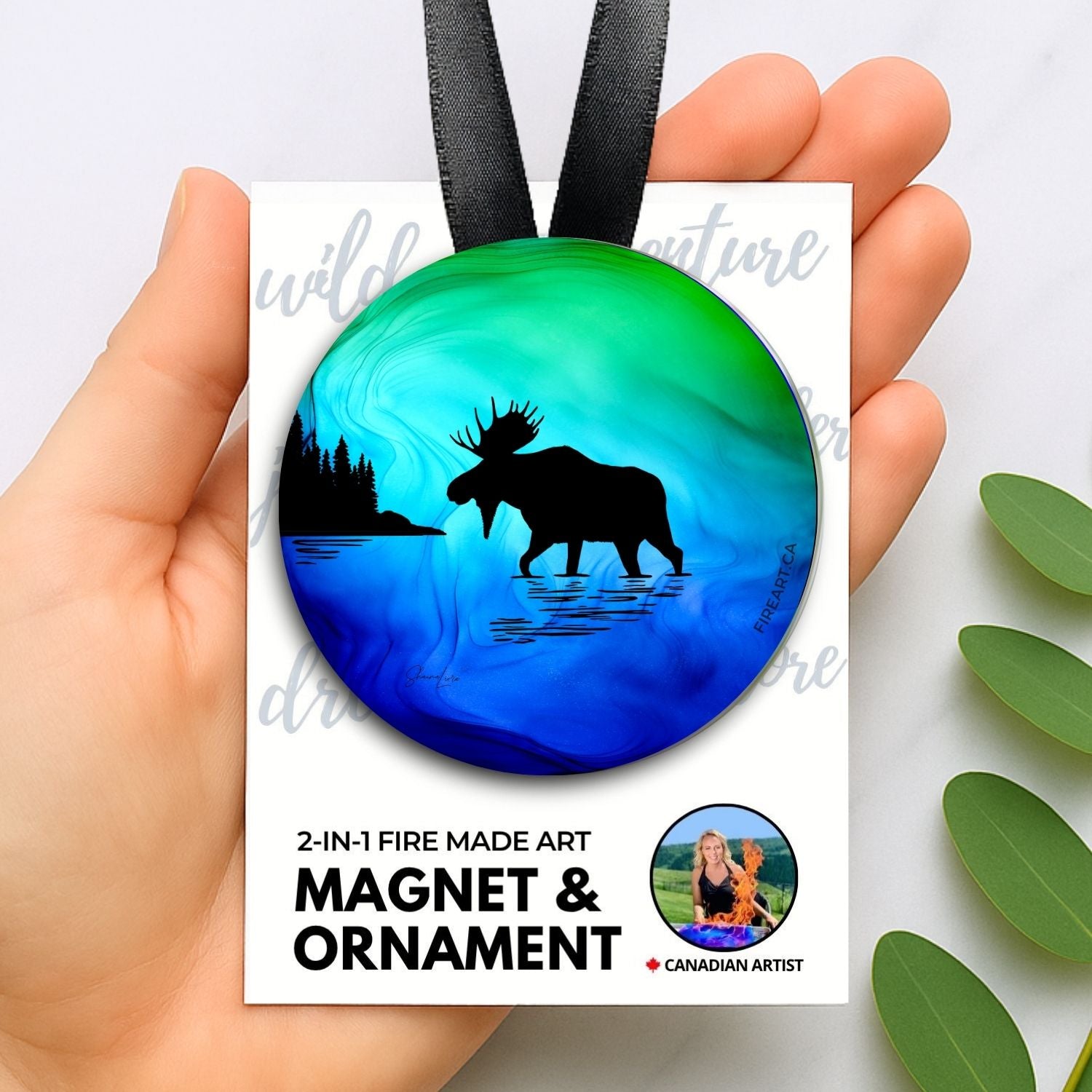 Moose In The Mist: 2-in-1 Ornament/Magnet