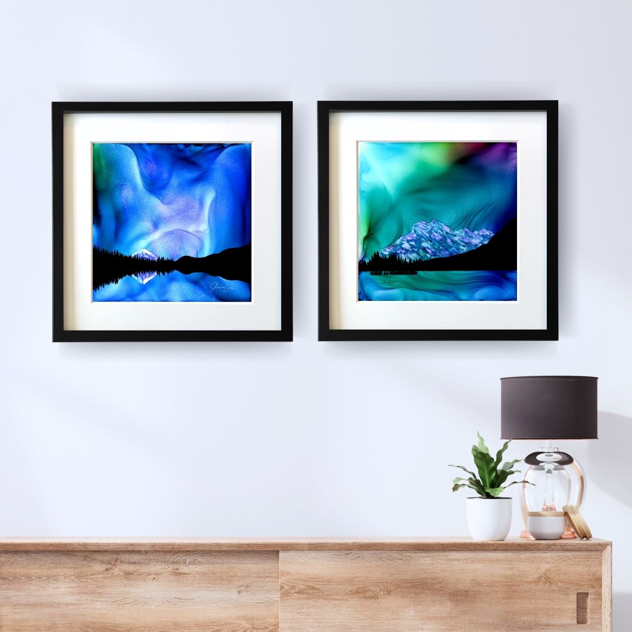 Mount Rundle Aurora - Fire Art Print