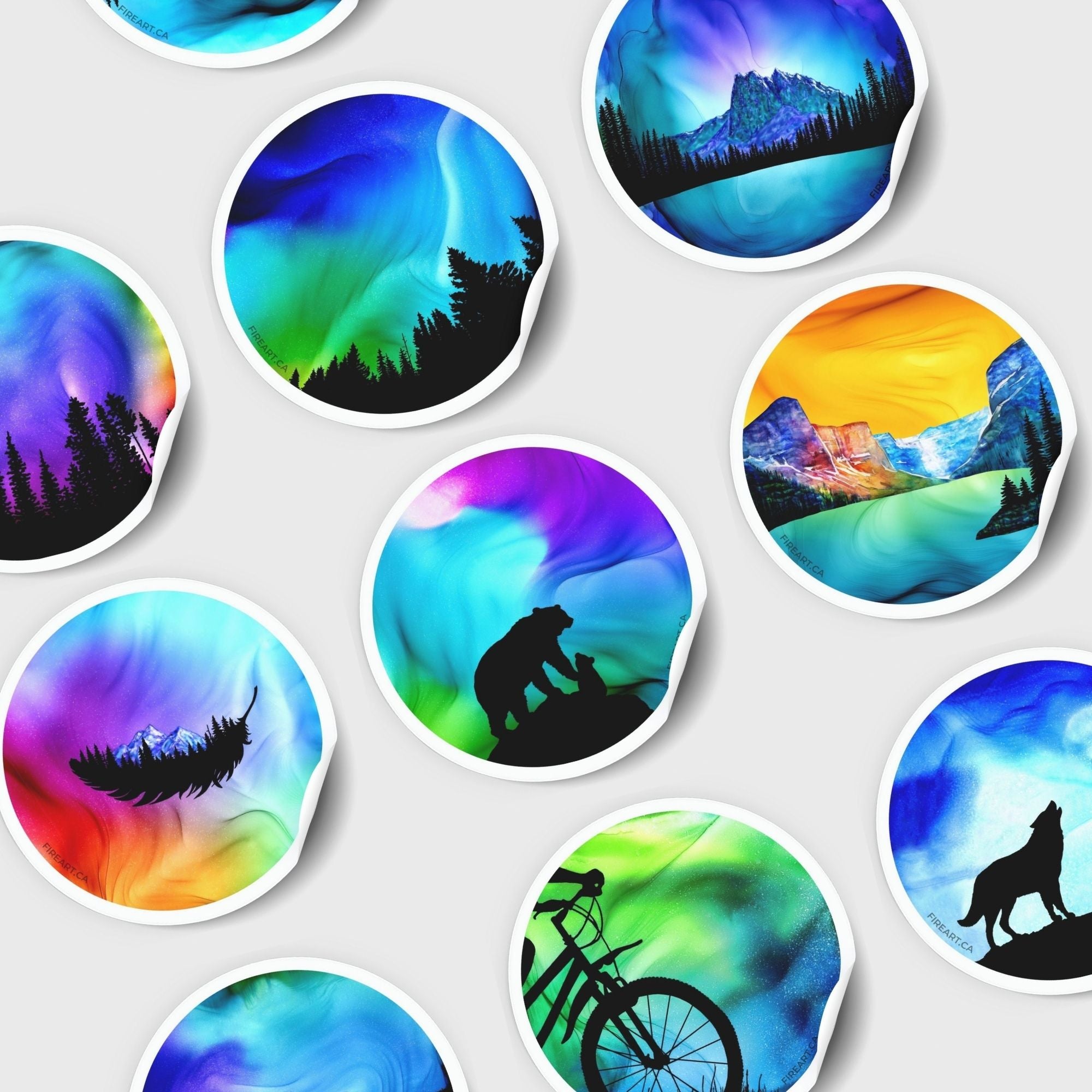 Nature & Adventure Stickers - Fire Art