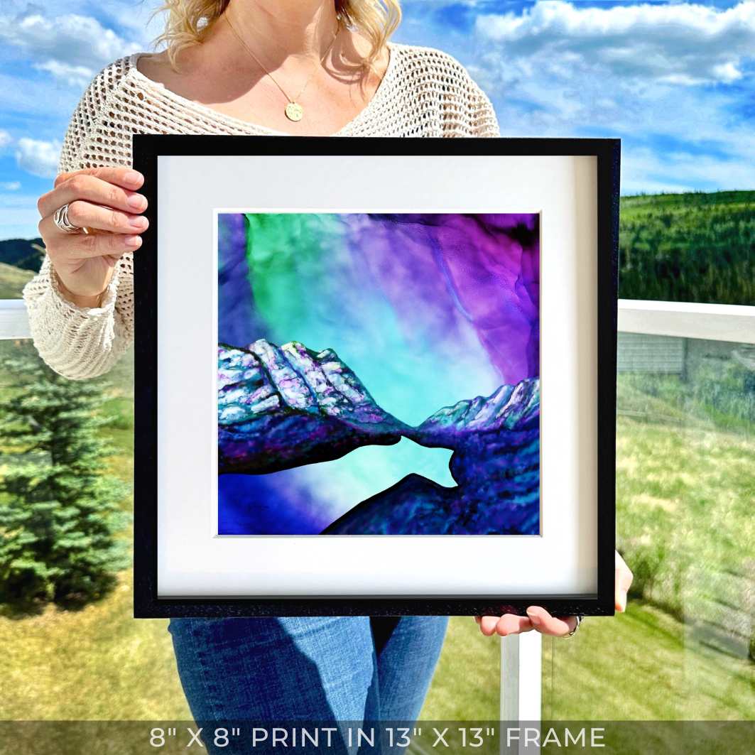 Peyto Lake Aurora Night - Fire Art Print