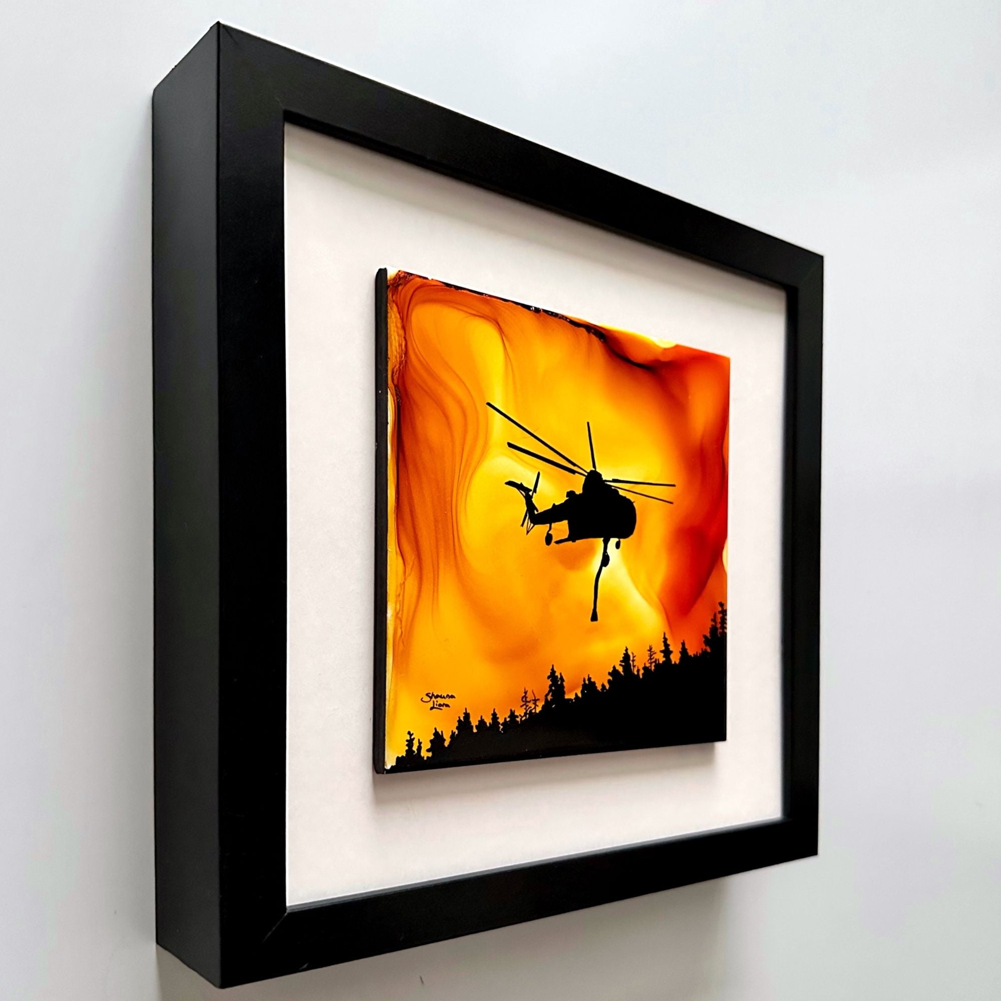 Above The Flames - Original - 10" x 10" Framed