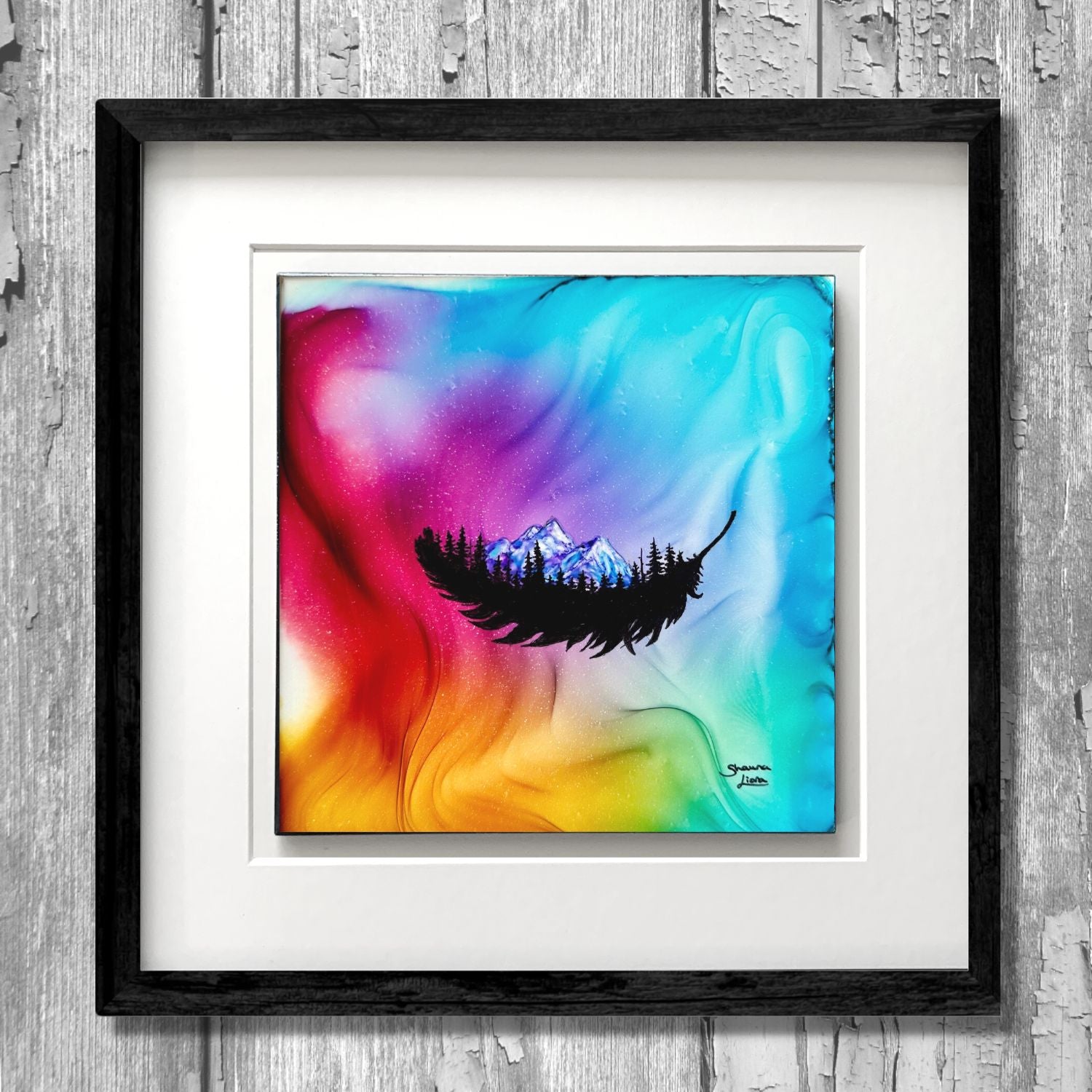 Floating Free - Original -12" x 12" Framed